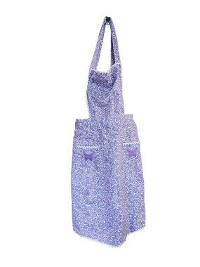 Vintage Purple Bib Apron With Pockets Butterflies